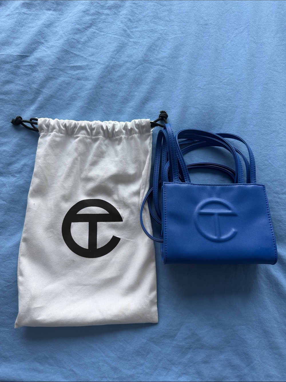 Telfar carpenter blue bag
